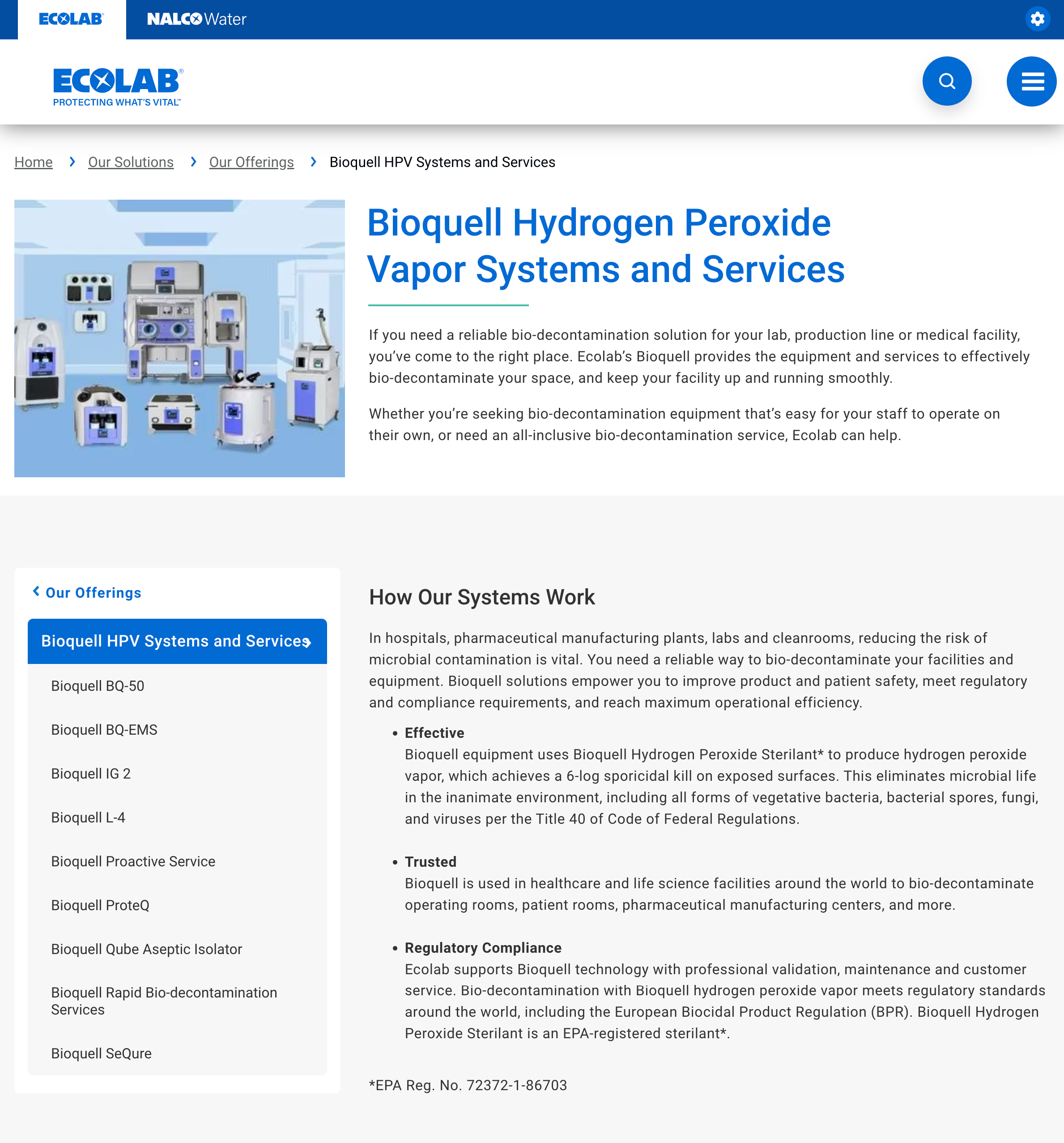 Bioquell content strategy sample